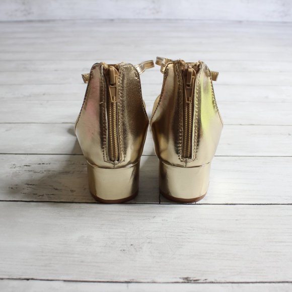 Nina Girl's Gold Sandals Youth Size 5 Block Heel - Picture 4 of 7